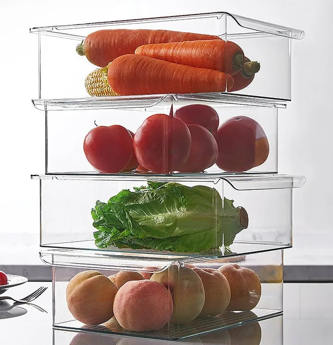 Refrigerator Organizer Hanging Clear Container Fridge Drawer Multifunction Food Storage Box