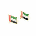 Soft Enamel UAE Flag Metal Lapel Pins Gold Plated Butterfly Clutch Badge Shirt Pins