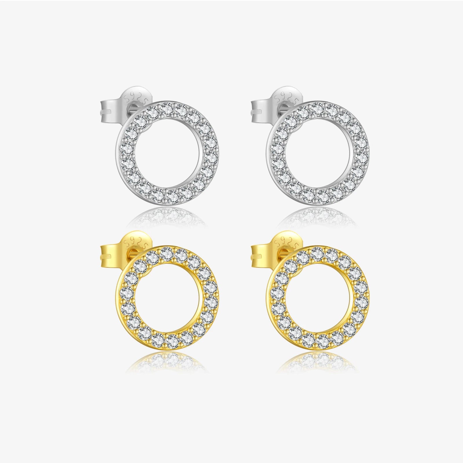 FUAMAY Fashion Jewelry Ladies 925 Silver Earrings Simple Small Circle Earrings With Zircon