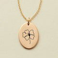 Minimalist  Personality 316L Stainless Steel 18mm*12mm  Engraved Birth Flower Oval Pendant Necklace