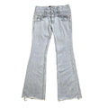 DENIMGUYS Custom Triple Waist Distressing Stacked Bootcut Pants Flared Jeans for Men