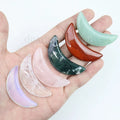 Moon Crystal New Moon Shape Healing Crystals Gemstone Palm Pocket Stones Quartz for Home Decoration