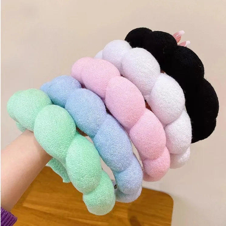 3cm Sponge Co Spa Makeup Bubble Terry Cloth Headband Puffy Retro Hair Bands Soft Hairband Headwear