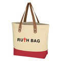 Durable Large Capacity Stereoscopic Natural Cotton Canvas Tote Bag Letter Pattern Crossbody Strap Multiple Pockets for Shopping