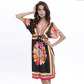 Summer Dresses Women Casual V-Neck Silk Dress Large Size Beach  Wholesale New Women's Clothing Beach Bohemian Dresses
