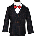 Four-Piece Suit for Children Boys Suits & Waistcoats Classic Infant Black Striped Waist Coat + Shirt Kids Blazer Formal Outfit