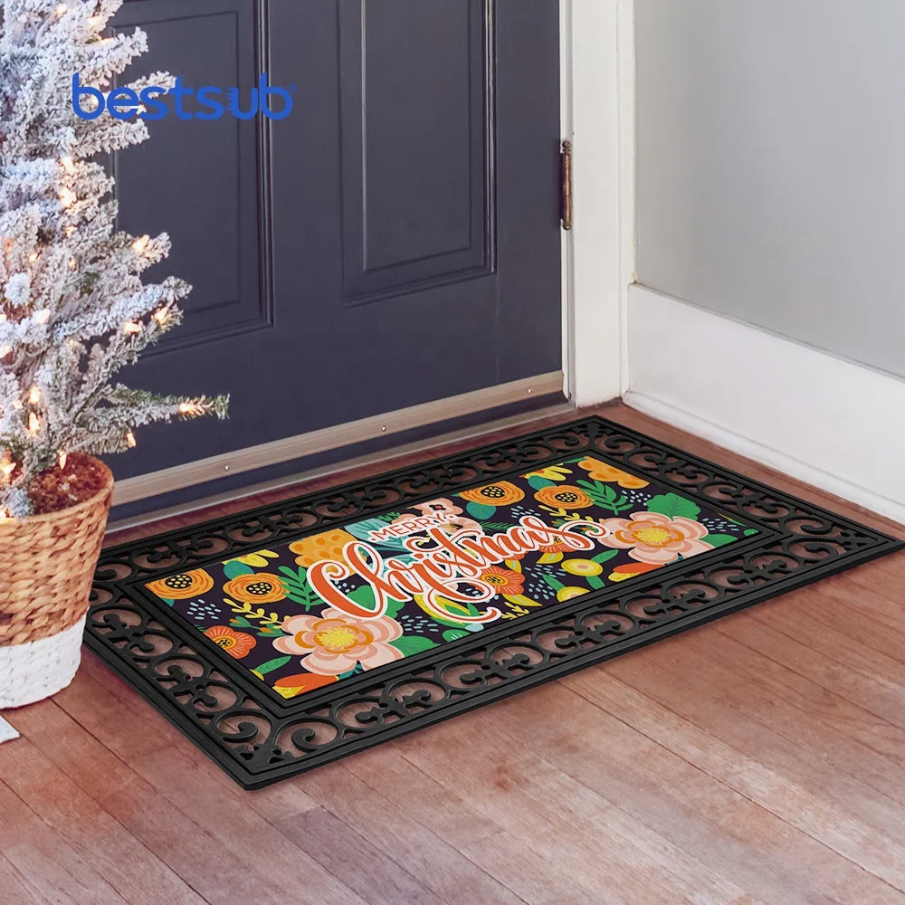 BestSub Door Rugs Mat Waterproof Durable Rubber Handmade Washable Sublimation Blanks Hot Sell Wholesale inside outside Design