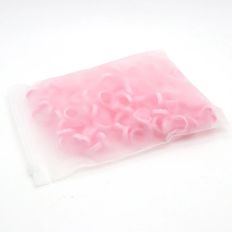 Fine Quality 100Pcs New Flower Shape PVC Adhesive Glue Holder for Eyelash Extension Heart Color Cup Ring  and Round Color Cup Ri