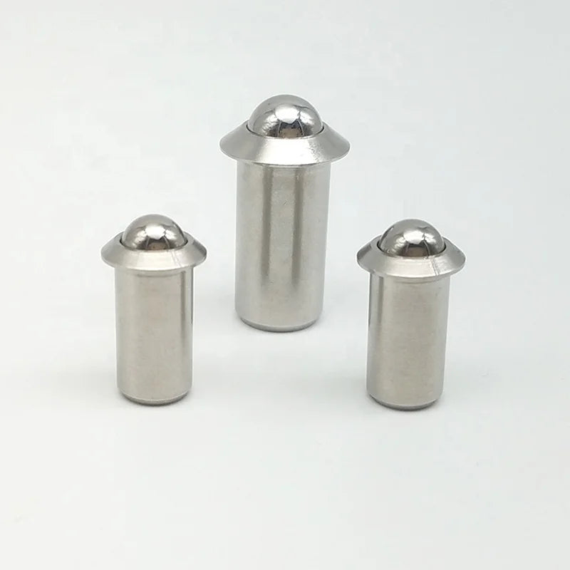 ZFNS American Standard Stainless Steel Press-Fit Ball Spring Plunger with Flange 1/8"x 1/4"