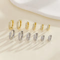 Meetyoo Hot Sale Trendy Zircon Brass Hoop Earring 14K Gold Plated Waterproof Earring Silver 12mm Ear Clip Jewelry for Woman