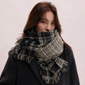 Autumns Winters Luxury Square Long Printed Dot Scarf Warm Plaid All-Match Adults Students Digital Printing Korean Made Polyester