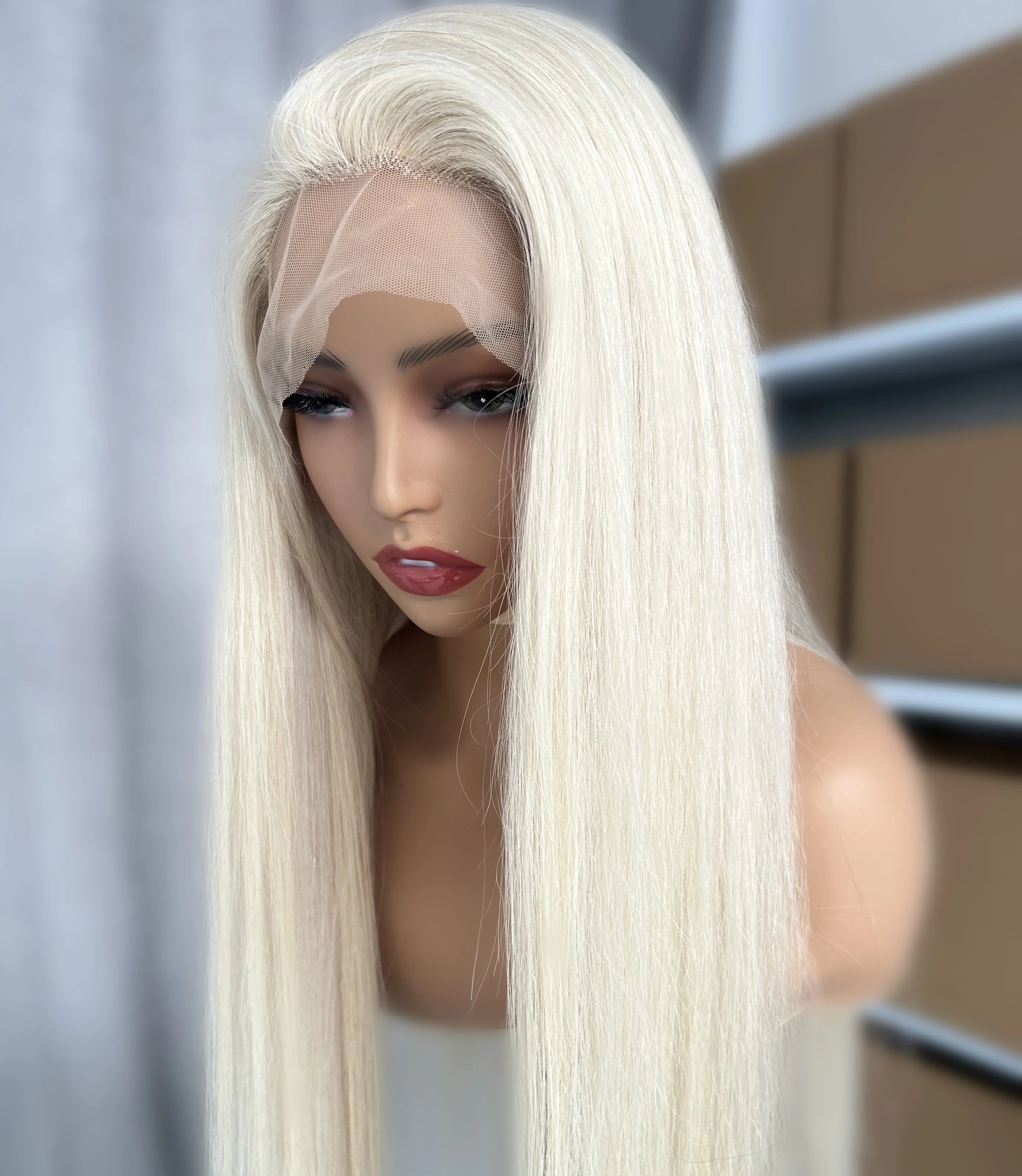 Fast Shipping Platinum Color Virgin Human Hair Soft and Smooth 13x4 13x6 Full Lace Wigs Cuticle Aligned Lace Front Wigs