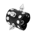 Wholesale Punk Rock Men's Fashion Rings Genuine Leather with Metal Rivet Spike Accessories Zinc Alloy Finger Rings