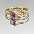 Luxury Gemstone Cocktail Rings Adjustable Ring Set for Women Wedding Party 14k 18k Real Gold