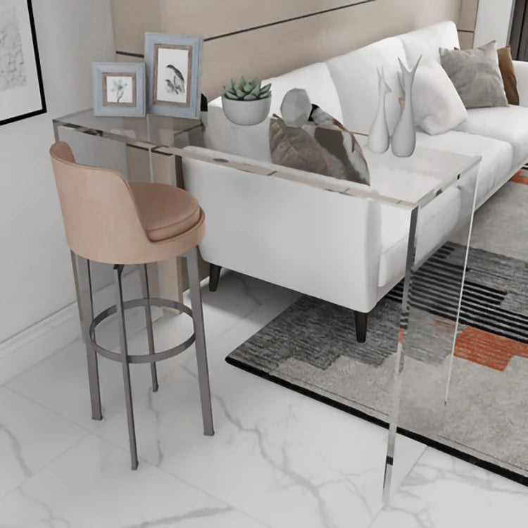 Modern Deluxe Transparent Acrylic Console Desk Rectangular Cocktail Dining Table Coffee Laptop Features Customizable Size Office