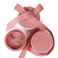 Hot Sale Ribbon Closed Padded Insert Cardboard Romantic Luxury Round pink Ring Pendant Velvet Boxes for Wedding Jewelry