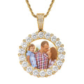 DUYIZHAO Fashion Hip Hop Photo Pendant With Chain Cz Iced Out Personal Customized Picture Frame Charm Gold Plated Jewelry Gift