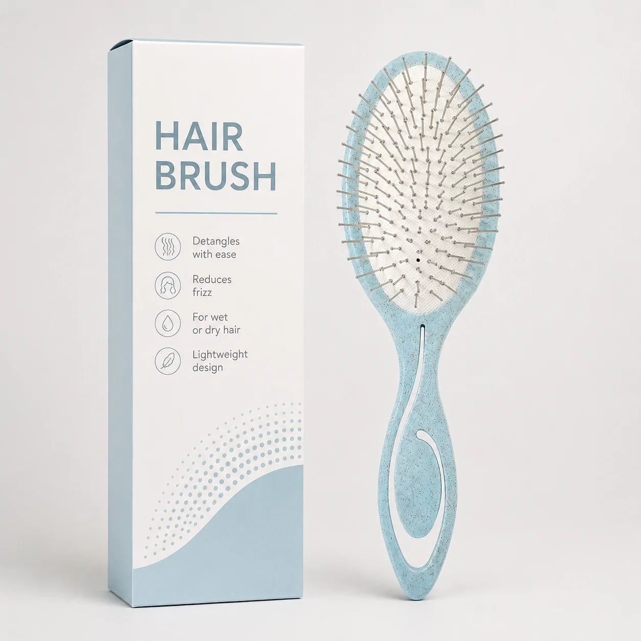 YunLi Customized L0G0 Soft and Fluffy Styling Hair Unique Steel Needle Material Massage Smooth Hair Brush