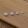 5mm 6mm 7mm 8mm Retro 925 Sterling Silver Oblate Pumpkin Flower Spacer Beads for Jewelry Making Accessories Wholesale