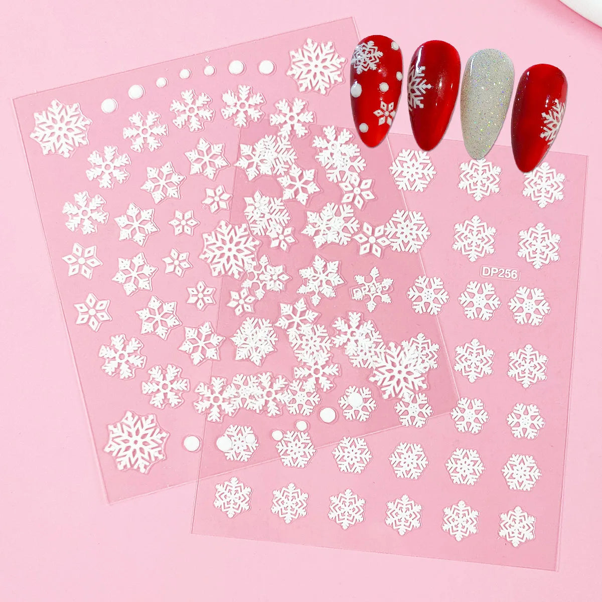 Five & Ten GMPC/Sedex/ISO/EUDR 3D Snowflake Hollow Butterfly 5D Christmas Nail Stickers Christmas Nail Decal Supplies