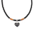 Wholesale Dainty tiger Eye Stone Beaded Chain Oil Drip Jewelry Heart Pendant Choker Necklace for Women Men