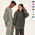 420G Heavyweight Fashion Batik Pullover Crewneck Sweatshirt Heavy Weight Unisex French Terry Sweatshirts