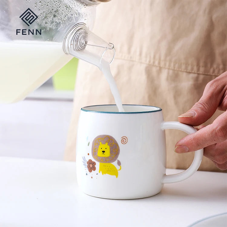 Wholesale Safety and Health 12oz  Animal Cartoon Design Cheap Ceramic Coffee Mug for Gift