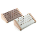 Solid Wood Leather Ring Jewelry Display Storage Trays for Earring Pendent Showcase Stand Holder