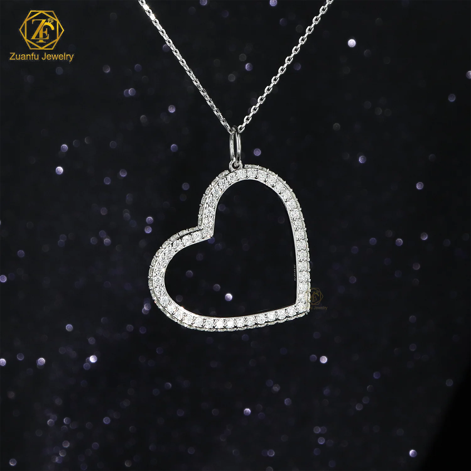 2026 Newest Heart-Shape 925 Sterling Silver Necklace with D VVS Moissanite Pendant Stylish Jewelry  Unique Parties Gifts Unisex