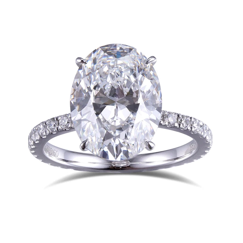 Messi Jewelry Customized MSR-552 18k Gold D VVS1 3ct D VS2 Oval Cut Lab Grown Diamond Ring