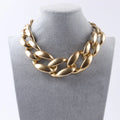 Punk Hyperbole Style Leopard Print Gold Foil Necklace Colour Mixture Geometric Big Acrylic Link Choker Necklace Party Jewelry