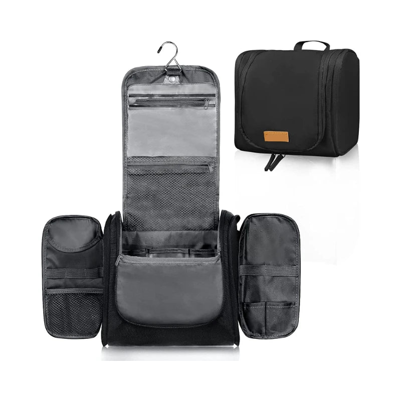 Hanging Polyester Zipper for Bag Large Capacity Waterproof Travel Cosmetic & Storage Bag for Men and Women (Grey)