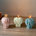 J1053 Silicone Mold for Hand-held Heart-shaped Aromatherapy Candles Suitable for Wedding Decoration Gypsum and Baking Cake Molds