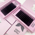 Private Label Professional Lash Extensions Individual Dark Black Eyelash Extension Supplies Silk Soft Lash Trays