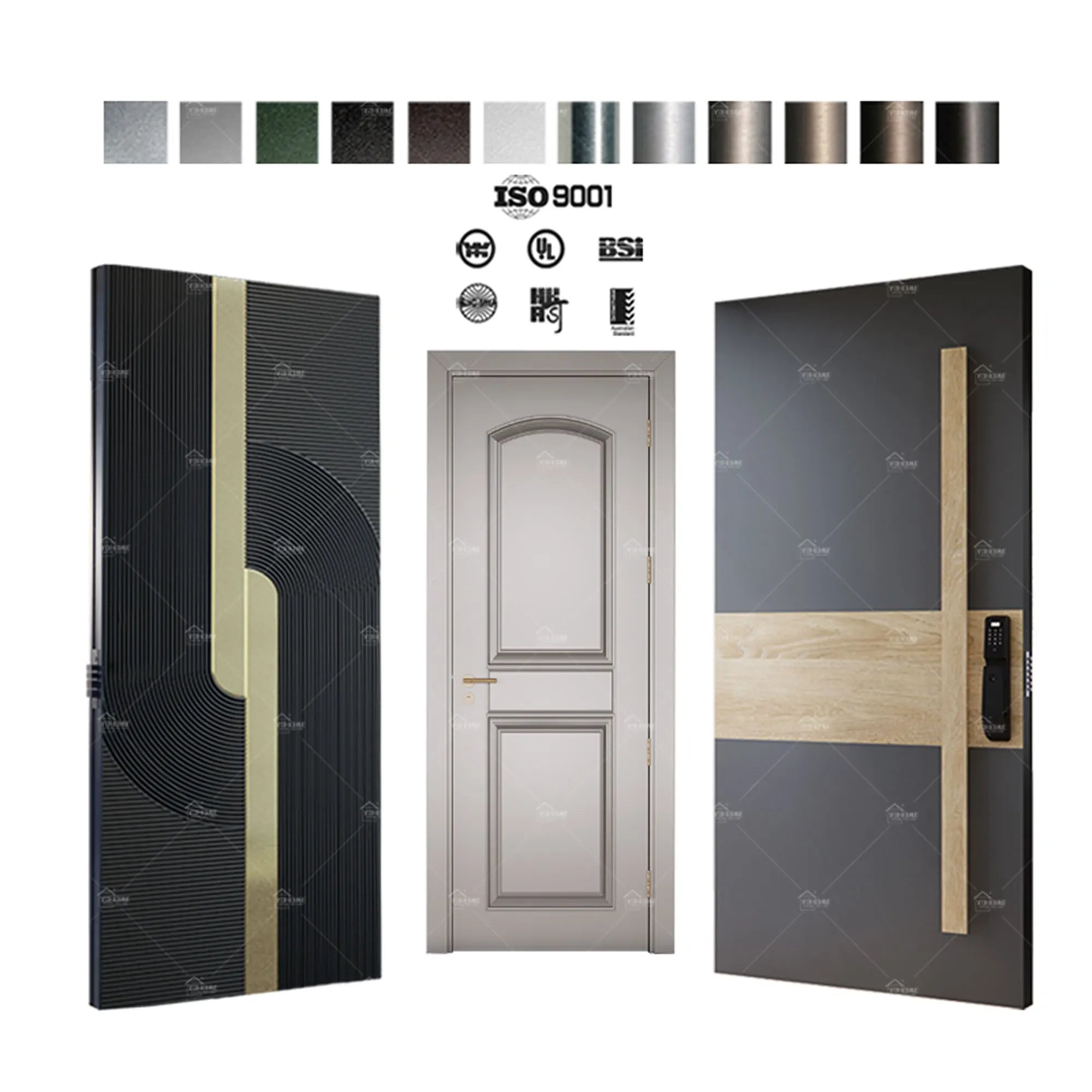 American Style Cast Aluminium Main Door Design Home Exterior Door Luxury Villa House Front Metal Security Door
