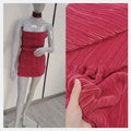 Eco-friendly Custom Made Issey Miyake Casual Satin Striped Stretch Crepe Woven Fabrics Polyester Spandex Pleated Fabric