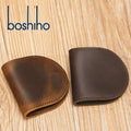 For Genuine Leather Small Handmade Vintage Slim Mini Open Anti-Theft Short Coin Purse Key Holder Wallet Bag