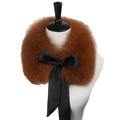 MWFur Collar Fox Fur Collar for Women Girl Winter Scarf Fox Hair Collar Scarf with Lace Short Scarves for Jacket