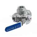 Industry Stainless Steel Three Way Thread Ball Valve with Pad