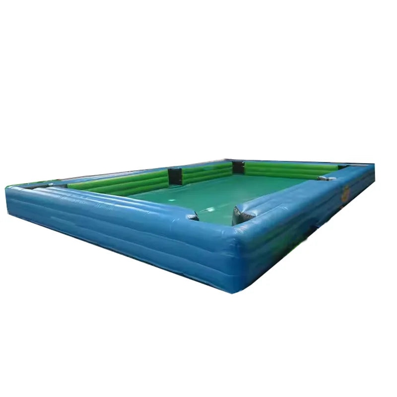 Waterhan FGAMZ1000Z Inflatable Plastic Snooker Pool Table Billiards Court 16-Piece Balls 100-500kg Capacity Outdoor Residential