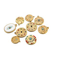 Stainless Steel Oval Enamel Eyes Pendant Round Eyes Charms 4Pcs/bag Pendants for DIY Necklace Bracelet Jewelry Findings