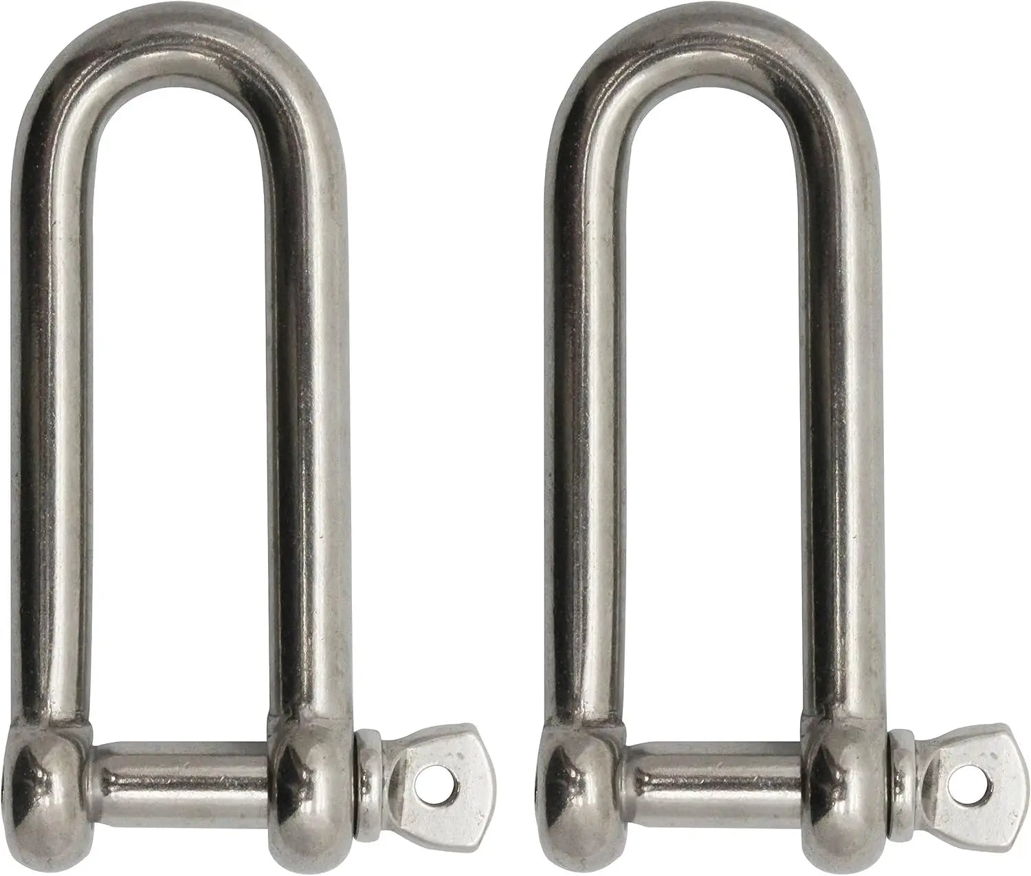 2-Pack 3/8\" Stainless Steel Long D Shackle for Heavy Industry for Various Applications