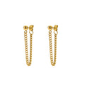 Ins Designs Non Tarnish 18K Stainless Steel IP Gold Plated Minimalist Link Chain Earrings High Polish Jewelry Waterproof Female