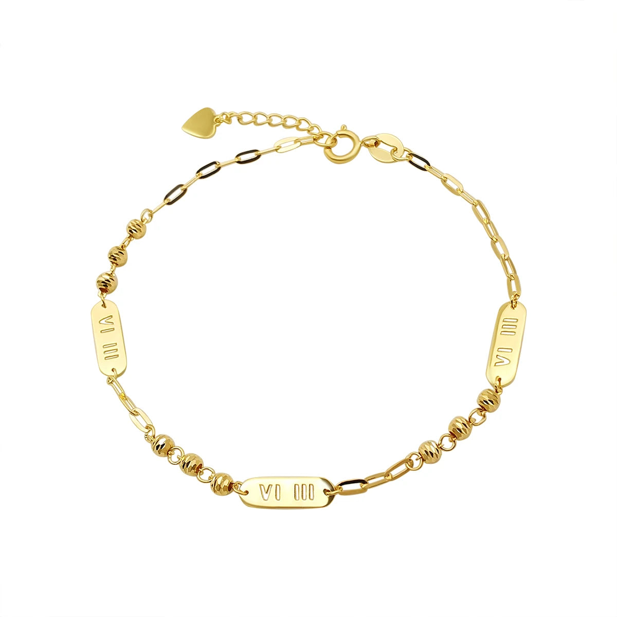 Luxury 18k Ture Gold  Numbers Banglebracelet   New Design Beaded Bracelet Custom Bracelet  for Friends