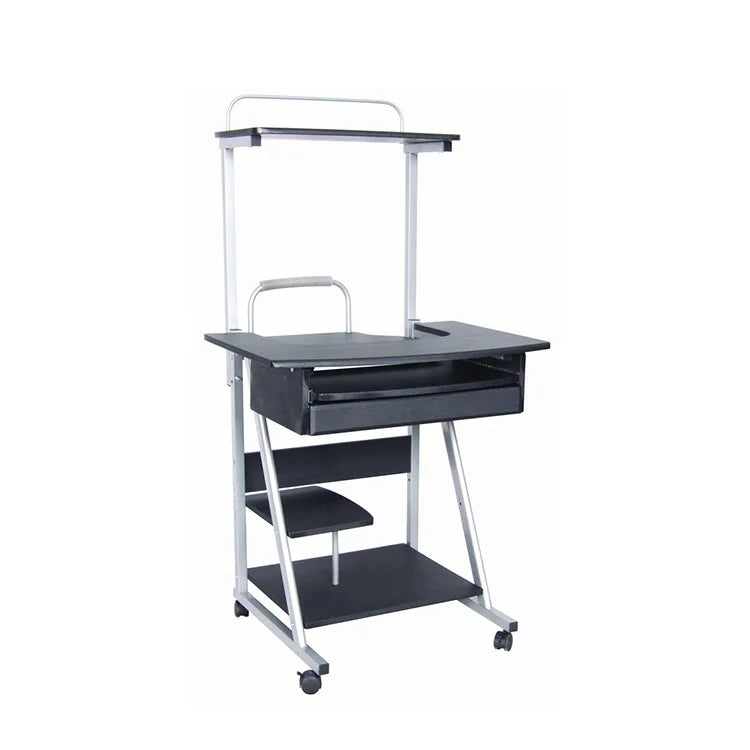 Modern Design Metal Furniture Color Customization Retro Simple Movable Wheels Computer Table