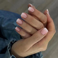 Wholesale Gradient Pink White Square Acrylic Press on Nails False Nail Designer Press on Boxes Faux Ongles Custom Nails
