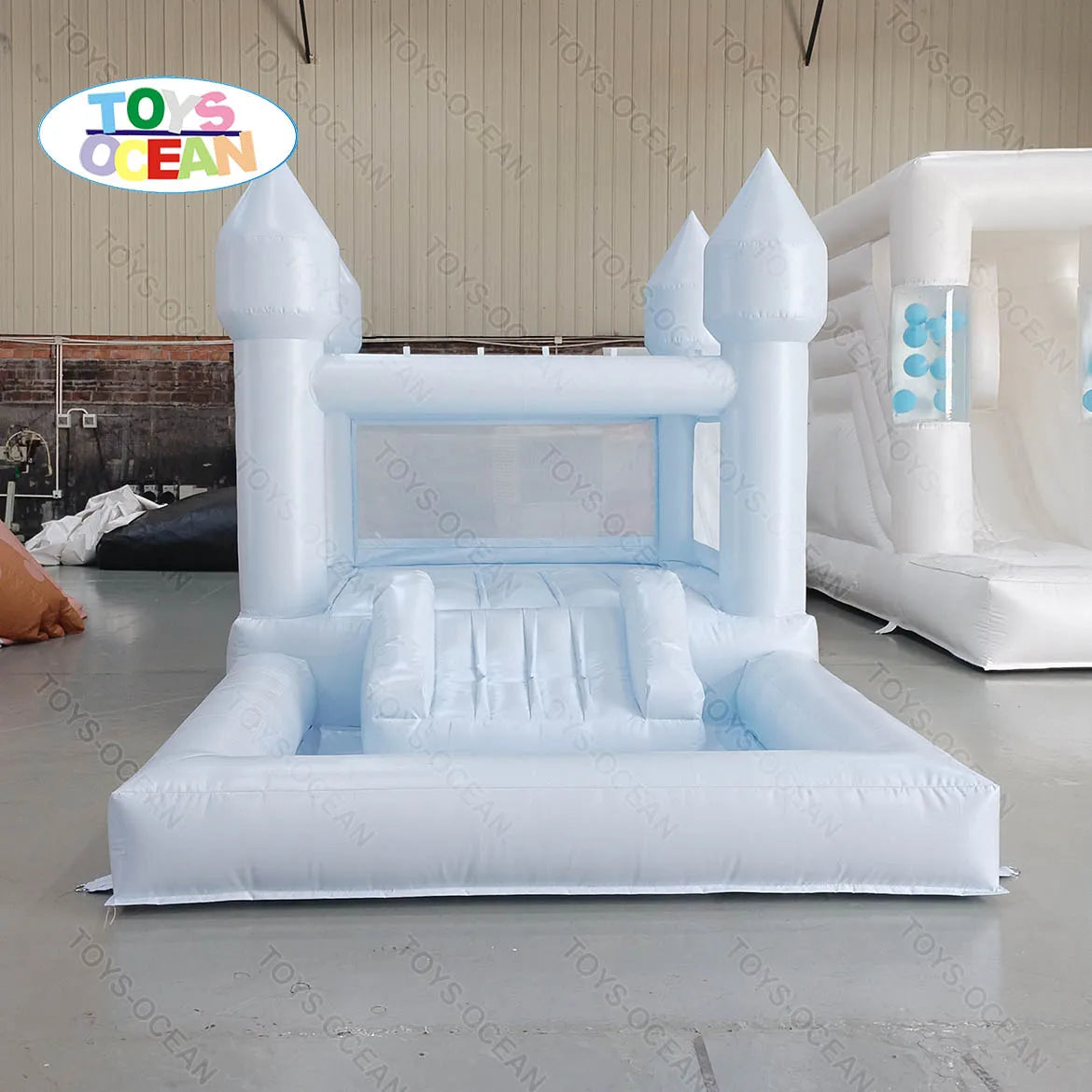 Commercial Soft Play Party Equipment Inflatable Bounce House Kids Slide With Ball Pit