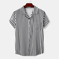 Digital Printed Striped Short Sleeve Floral Shirt Wholesale 2023 Summer New for Men's Shirt
