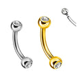 ASTM F136 Titanium Internal Threaded Curved Barbell With Press Fit Jeweled Balls Body Piercing Wholesale Eyebrow