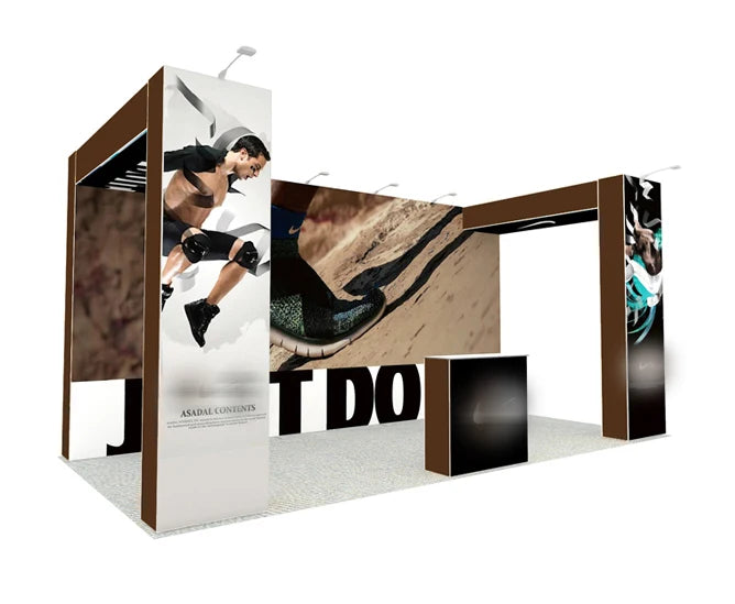 10 X 20 Exhibition Fair Trade Design Portable Aluminum & Fabric Customized Design Foldable Booth with Wheeled Carry Bag for Expo